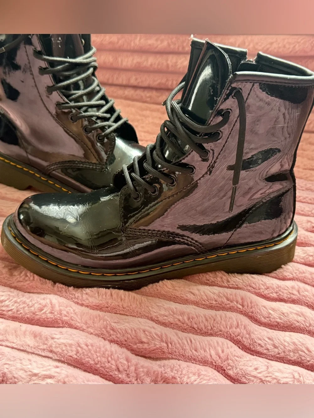 Drmartin Patent Leather Lace-Up Boots